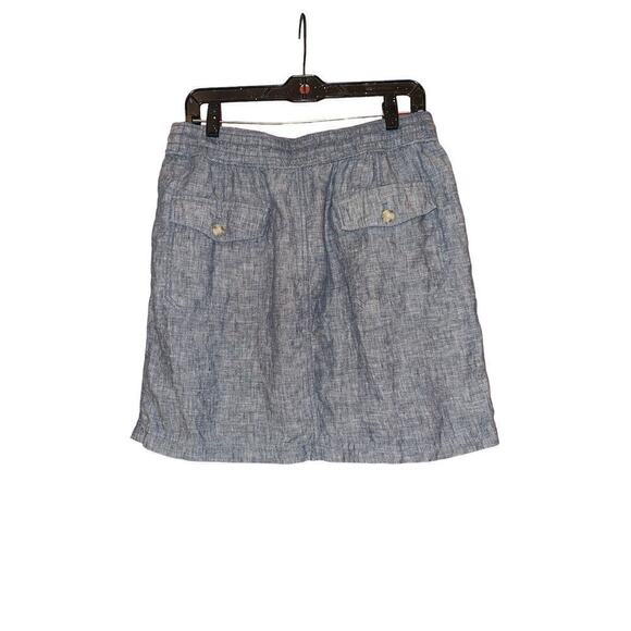 Lord & Taylor Women's Drawstring Waistband Soft Linen Mini Skirt Size 8 Blue - Picture 3 of 6
